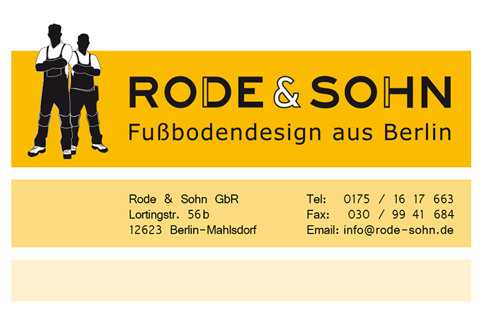 Willkommen bei Rode & Sohn Berlin / Verlegung von Parkett, Dielen, Linoleum, Laminat, Designerbeläge